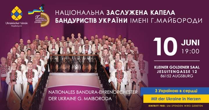 Benefizkonzert des Ukrainischen Nationalen Bandura-Ehrenorchesters in Augsburg am 10. Juni 2022